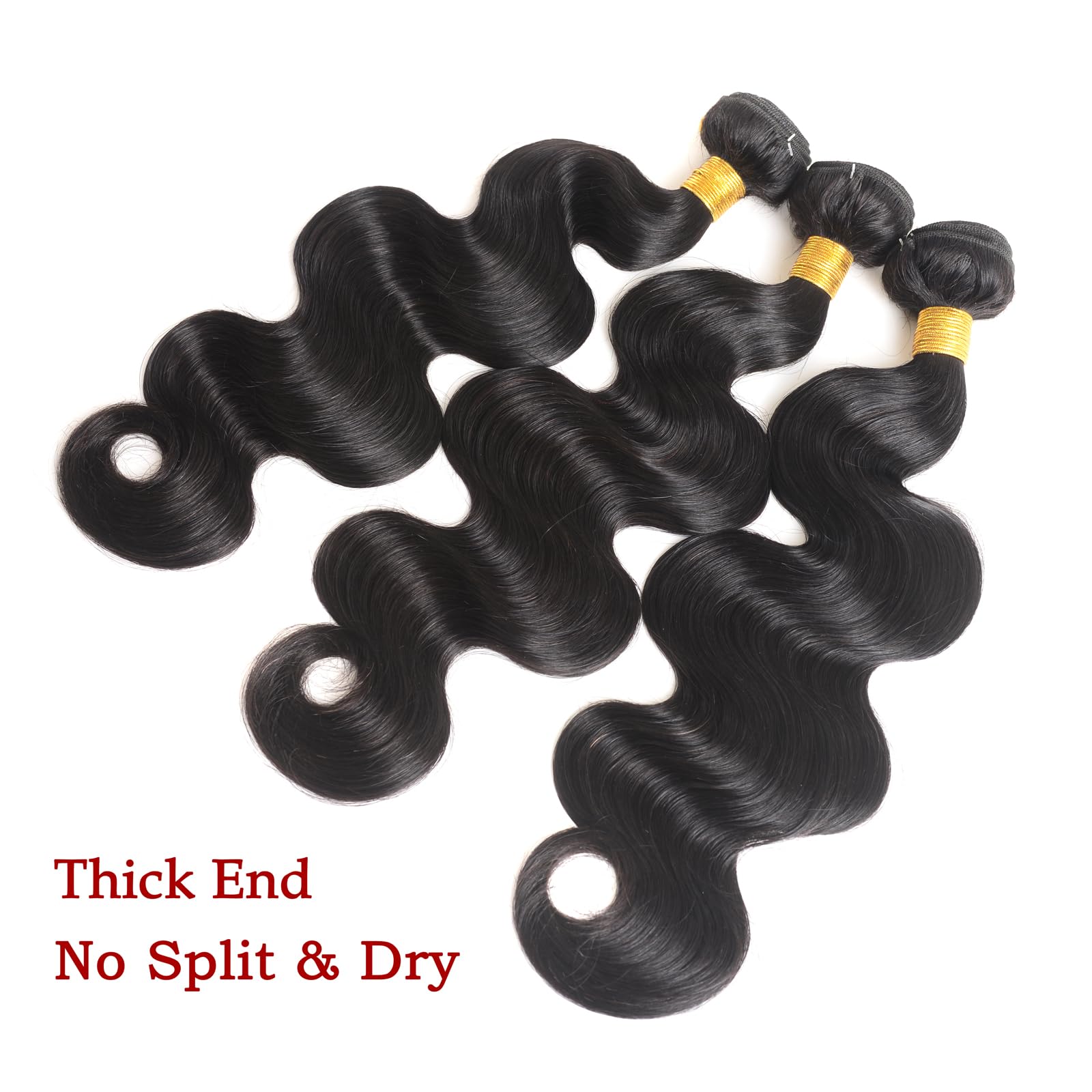 22-26 Inch Unprocessed Brazilian Virgin Body Wave Human Hair Bundles and Wefts - Natural Color