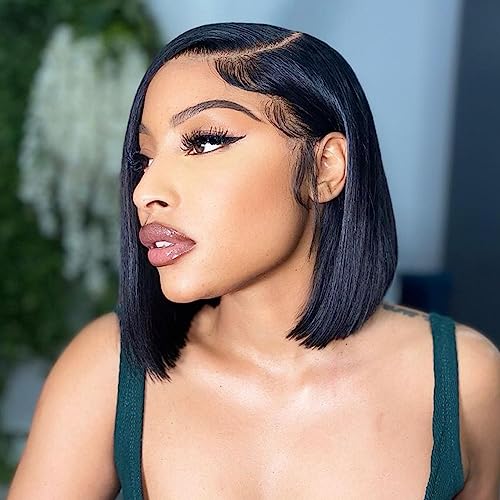 UCUVIC Bob Wig Human Hair 13x4 HD Lace Front BOB Wigs for Black Women Human Hair Glueless Wigs Human Hair Pre Plucked Pre Cut 180% Density 10 Inch