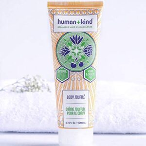 Human+Kind Body Souffle - Light, Fluffy Skin Conditioner for Hydrating and Smoothing Dry Skin - Natural, Vegan Formula with Shea Butter and Apricot Kernel Oil - Light, Fresh Fragrance - 6.76 oz