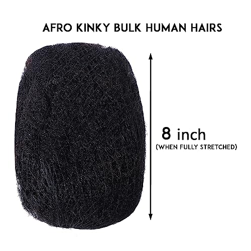 Perfect Tranzitions Afro Kinkys Human Hair Bundle For Making,repairing & Bulking Locs 8 Inch Long Afro Kinky Bulk Human Hair For Locs 100% Natural Kinky Human Hair For Twisting & Braiding 1Oz