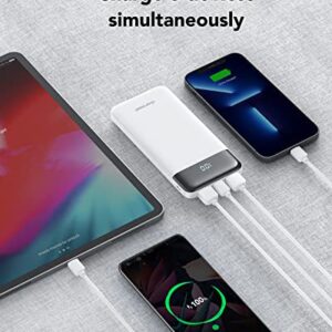 Charmast Portable Charger, USB C Battery Pack, 3A Fast Charging 10400mAh Power Bank LED Display, Slim Portable Phone Battery Charger for iPhone 13 12 11 X 8 7 Samsung S21 S20 Google LG OnePlus iPad