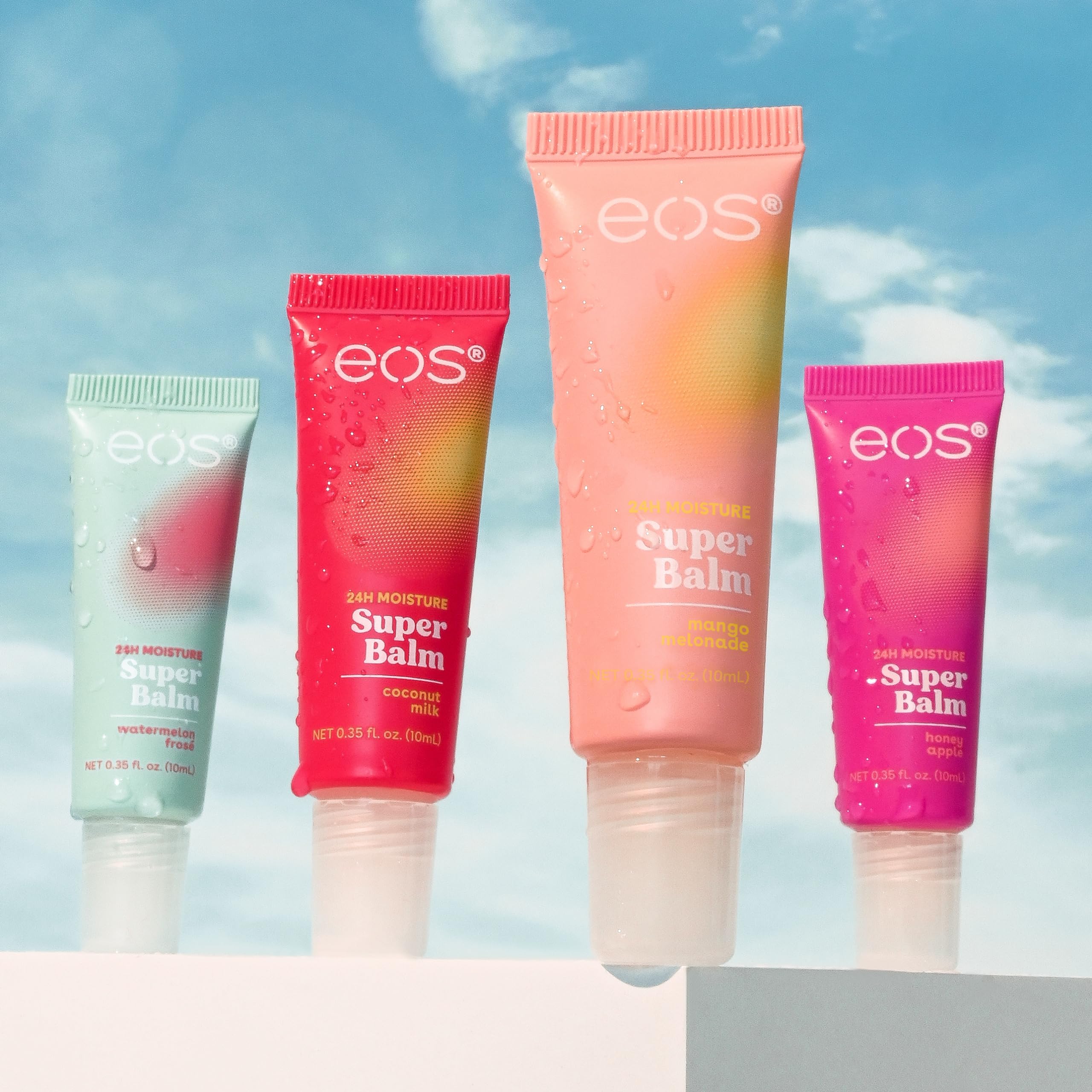 Bundle of eos 24H Moisture Super Balm- Coconut Milk & Honey Apple + Watermelon Frosé & Mango Melonade