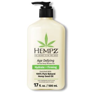 hempz age-defy body and hand lotion for dry skin, for cracked skin, quick absorption, large 17 oz