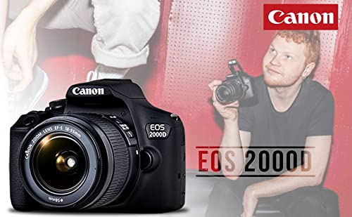 Canon EOS 2000D / Rebel T7 DSLR Camera with 18-55mm Lens, Creative Filter Set, EOS Camera Bag, Sandisk Ultra 64GB Card, 6AVE Electronics Cleaning Set, and More (International Model) (Renewed)