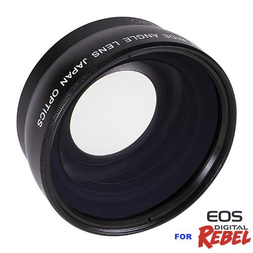 HD OPTICS 58MM 0.43x Professional HD Wide Angle Lens for Canon EOS Rebel 77D T7i T6s T6i T6 T5i T5 T4i T3i T3 SL1 1100D 700D 650D 600D 550D 1100D 1200D 1300D SL2 XT XTI XS XSI ELAN