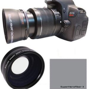 HD OPTICS 58MM 0.43x Professional HD Wide Angle Lens for Canon EOS Rebel 77D T7i T6s T6i T6 T5i T5 T4i T3i T3 SL1 1100D 700D 650D 600D 550D 1100D 1200D 1300D SL2 XT XTI XS XSI ELAN