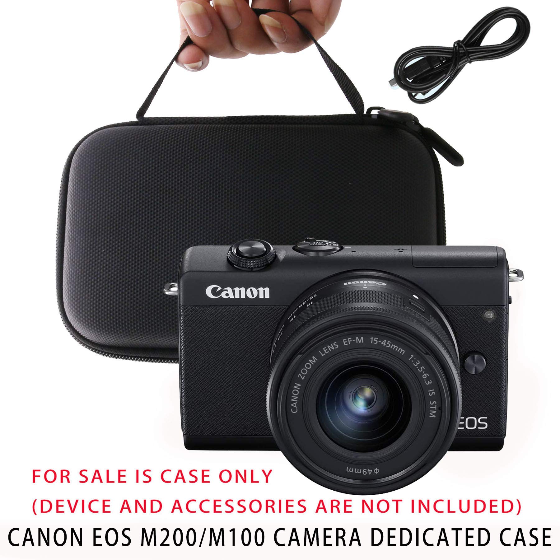 waiyu Hard Carrying Case for Canon EOS M200/M100 Camera 15-45mm Lens