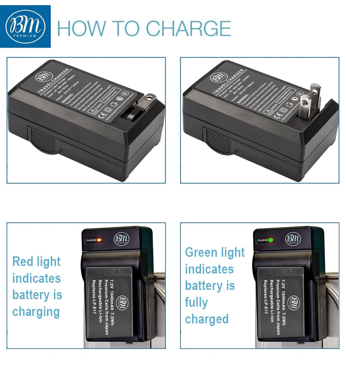 BM Premium LP-E17 Battery and Charger for Canon Rebel EOS R8, EOS R10, EOS R50, EOS R100, EOS RP, EOS M3, EOS M5, EOS M6, EOS M6 II, SL2, SL3, T6i, T6s, T7i, T8i, EOS 750D, EOS 760D, EOS 8000D