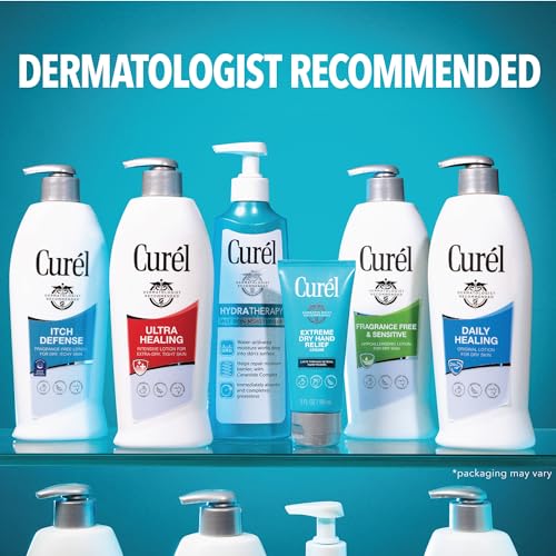 Curel Fragrance Free Comforting Body Lotion, Unscented Dry Skin Moisturizer for Sensitive Skin, with Advanced Ceramide Complex, Repairs Moisture Barrier, 20 oz