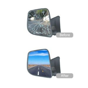 Adanz Side Mirror Replacement Glass fit for Volkswagen VW Passat Rabbit Jetta Eos R32 GTI Driver Left Side LH Flat Non Heated, Including Adhesive Pads