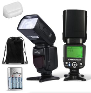 commander optics e-ttl flash speedlite bounce/swivel with led backlit for canon rebel t7, sl3, 4000d, 850d, 80d, 90d, r, rp, r5, r6, r8, 6d mark ii, 5d mark iv & more camera flash for canon