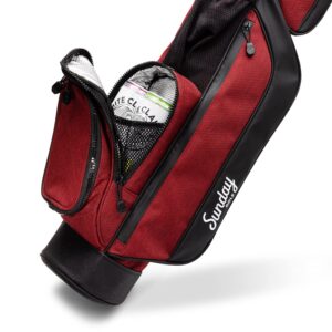 Sunday Golf Loma Bag - Lightweight Golf Bag with Strap and Stand – Easy to Carry Pitch n Putt Golf Bag – Golf Stand Bag for The Driving Range, Par 3 and Executive Courses, 31 Inches Tall (Burgundy)