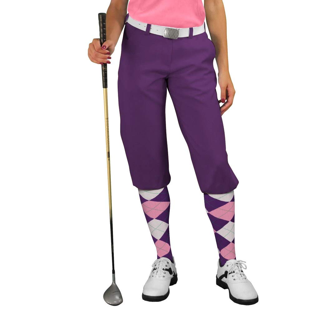 Golf Knickers Purple Womens 'Par 3' - Microfiber - Size 6