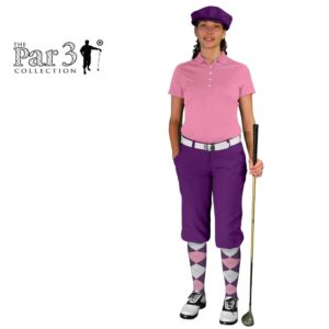 Golf Knickers Purple Womens 'Par 3' - Microfiber - Size 6