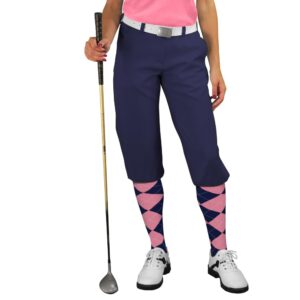 Golf Knickers Navy Womens 'Par 3' - Microfiber - Size 4