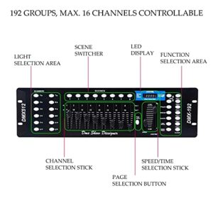 CO-Z LED Stage Lights DMX Light, 8 pcs 18x3W RGB Par Can Lights Package with DMX Controller Sound Activated Stage Effect Lighting for Party DJ Dance Church Wedding Home Uplighting