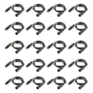 20 Pack 6.5FT 3-Pin Signal XLR Connection DMX Cable Stage Light Wire for Moving Head Light Par Light