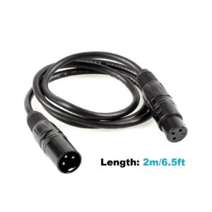 20 Pack 6.5FT 3-Pin Signal XLR Connection DMX Cable Stage Light Wire for Moving Head Light Par Light