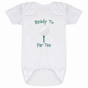 chalktalksports golf baby & infant one piece | ready to par tee | bodysuit small