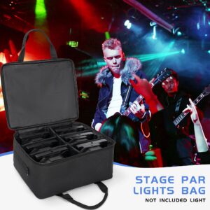 IBVIVIC 6 Par 5/16'' Padded Spotlight Bag Stage Lighting Storage Bag for 6 Par Lights Bag with Dividers, Handle, Straps