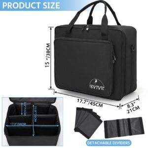 IBVIVIC 6 Par 5/16'' Padded Spotlight Bag Stage Lighting Storage Bag for 6 Par Lights Bag with Dividers, Handle, Straps