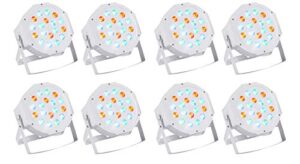 (8) rockville rockpar50 led rgb compact par can dj/club/stage dmx wash light - white