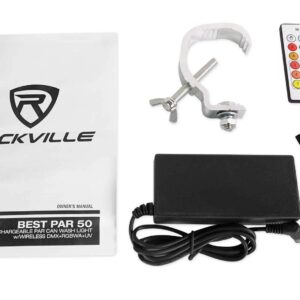 (8) Rockville BEST PAR 50 Rechargeable Par Wash Lights w/Wireless DMX+Backpack