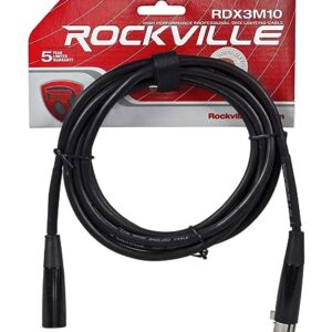 (6) Rockville RockPAR50 LED RGB Compact Par Can DJ/Club/Stage DMX Wash Light - White Bundle with (1) RDX3M25 25 Foot 3 Pin DMX Lighting Cable, (5) RDX3M10 10 Foot 3 Pin DMX Lighting Cable (12 Items)