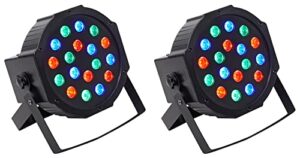 (2) rockville rockpar50 led rgb compact par can dj/club dmx wash light+dual bracket