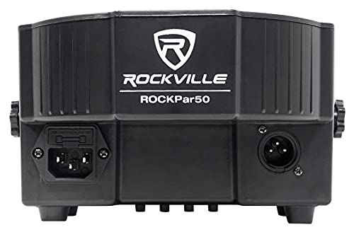 (2) Rockville RockPAR50 LED RGB Compact Par Can DJ/Club DMX Wash Light+Dual Bracket