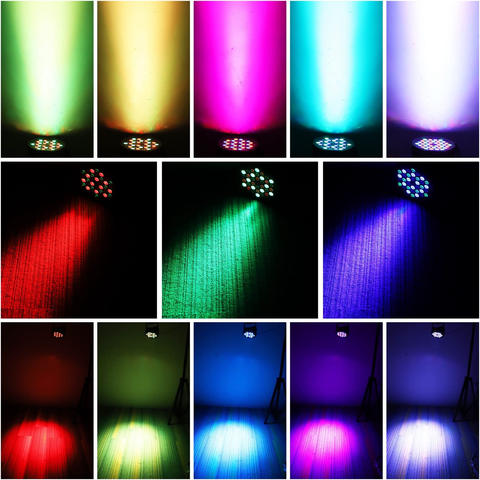 U`King 36W Rechargeable LED Stage Par Lights - 12 Pack, Battery Powered, RGB, Sound Activated, Remote Control, for Wedding, DJ Disco Events, Church Live Party