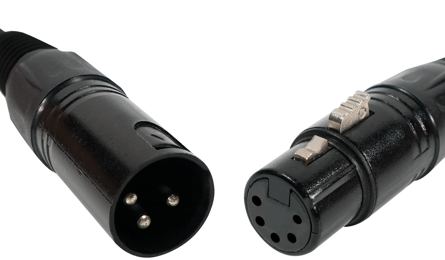 (1.5M) ZVH 3-Pin Female XLR to 5-Pin Male XLR DMX Turnaround Connection for DJ Par Light, Moving Head Light Par Light and Spot Light with XLR Input & Output (2pcs)