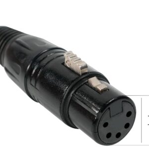 (1.5M) ZVH 3-Pin Female XLR to 5-Pin Male XLR DMX Turnaround Connection for DJ Par Light, Moving Head Light Par Light and Spot Light with XLR Input & Output (2pcs)