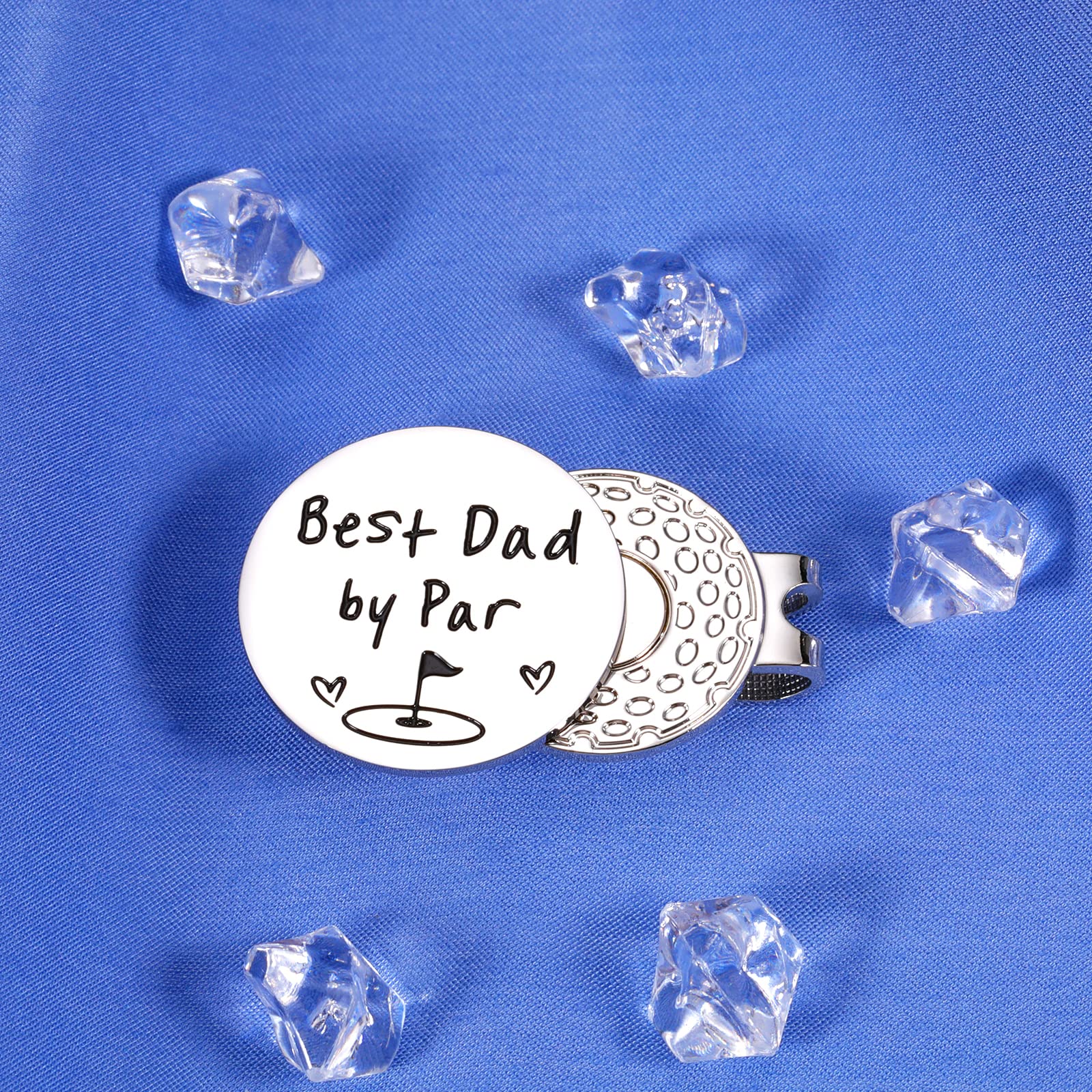 Fathers Day Present for Husband from Wife Gag Gifts for Dad from Daughter Best Dad by Par Golf Ball Marker New Daddy Birthday Gifts for First Time Dad to Be Valentines Day Christmas Magnetic Hat Clip