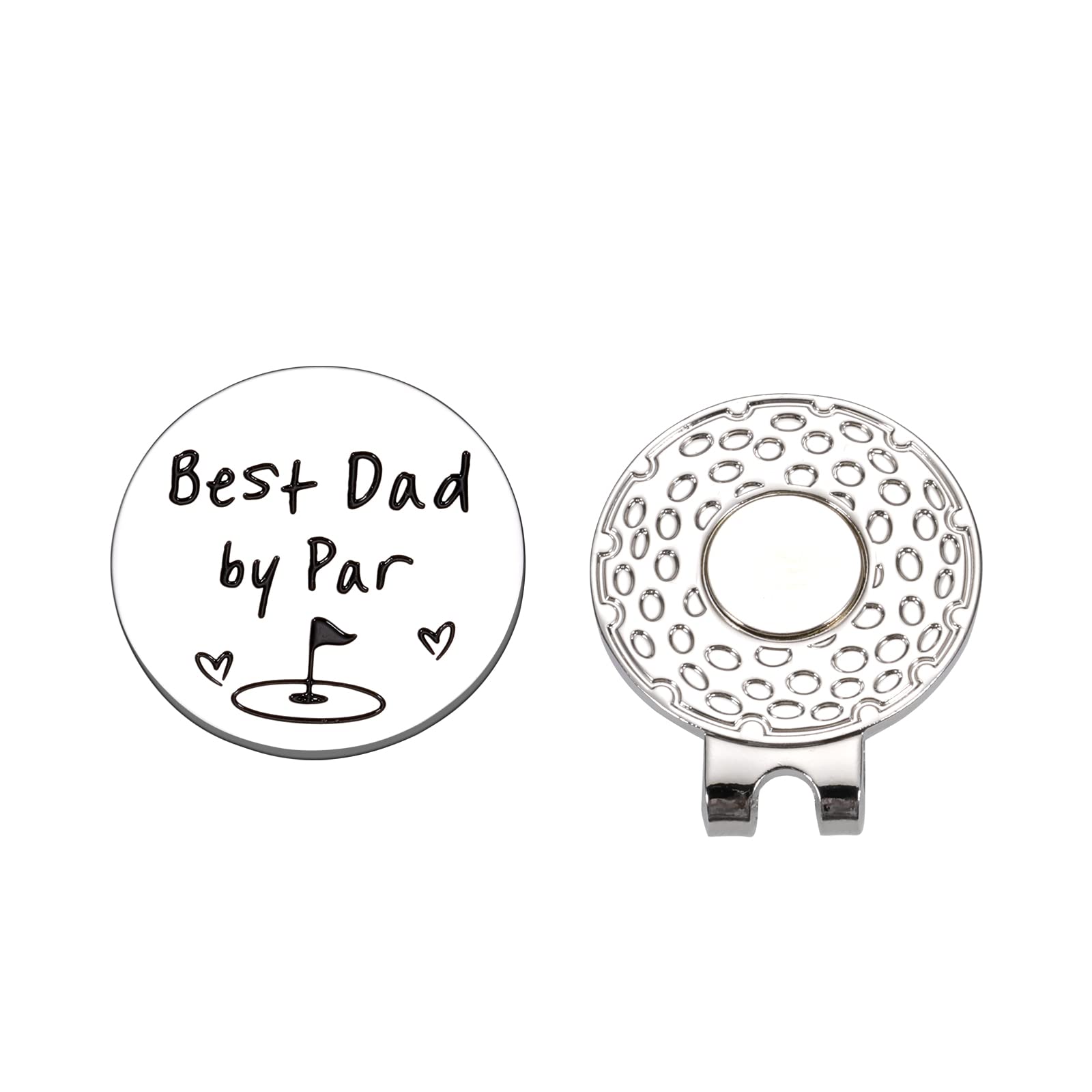 Fathers Day Present for Husband from Wife Gag Gifts for Dad from Daughter Best Dad by Par Golf Ball Marker New Daddy Birthday Gifts for First Time Dad to Be Valentines Day Christmas Magnetic Hat Clip