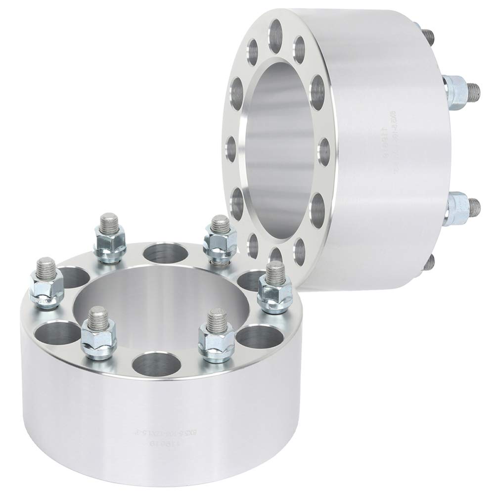 ECCPP 2PCS 6 Lug 3" inch Wheel Spacers 6x5.5 to 6x5.5 12x1.5 108mm Silver Compatible with for TACOMA 2005-2022 for TUNDRA 2000-2006 for 4RUNNER 1988-2022