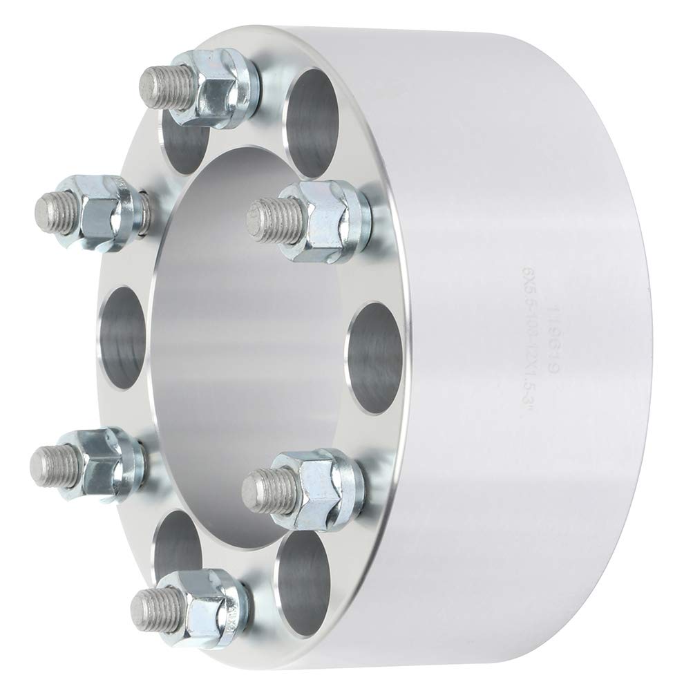 ECCPP 2PCS 6 Lug 3" inch Wheel Spacers 6x5.5 to 6x5.5 12x1.5 108mm Silver Compatible with for TACOMA 2005-2022 for TUNDRA 2000-2006 for 4RUNNER 1988-2022