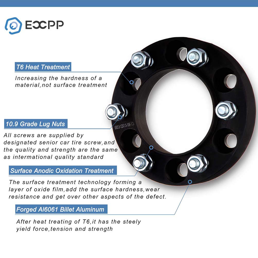 ECCPP 2PCS 6 Lug 3" inch Wheel Spacers 6x5.5 to 6x5.5 12x1.5 108mm Silver Compatible with for TACOMA 2005-2022 for TUNDRA 2000-2006 for 4RUNNER 1988-2022