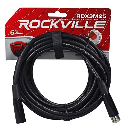 (2) Rockville LED RGB Par Can Wash Light Bundle: DJ/Club/Stage Wash Light, (1) Universal Travel Bag, (1) 25ft 3 Pin DMX Lighting Cable, (1) 10ft 3 Pin DMX Lighting Cable (5 Items)