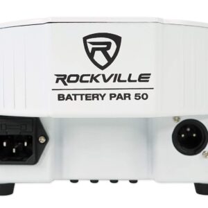 (3) Rockville BATTERY PAR 50 White Rechargeable LED DMX DJ Wash Up-Lights+Bag