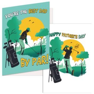 crazy dog t-shirts funny father's day cards best dad by par golfing card dad joke funny golf dad by par 3 pack