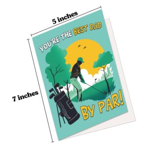 Crazy Dog T-Shirts Funny Father's Day Cards Best Dad By Par Golfing Card Dad Joke Funny Golf Dad By Par 3 Pack