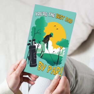 Crazy Dog T-Shirts Funny Father's Day Cards Best Dad By Par Golfing Card Dad Joke Funny Golf Dad By Par 3 Pack