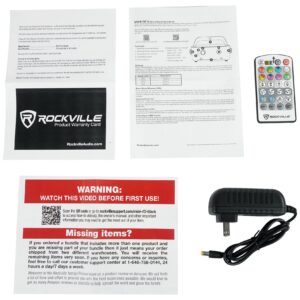 3 Rockville MINI RF3 Black RGBWA+UV DJ/Party LED Wash Lights+4-Ch. RF Par Remote