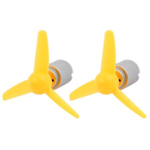 iivverr dc 5v 0.13a 6600rpm high torque motor 3-vane yellow propeller 80mmx2mm 2pcs (dc 5v 0.13a 6600rpm motor de alto par 3 hélices hélice amarilla 80mmx2mm 2pcs