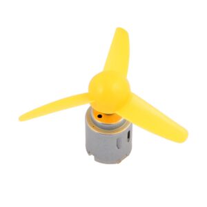 IIVVERR DC 5V 0.13A 6600RPM High Torque Motor 3-Vane Yellow Propeller 80mmx2mm 2Pcs (DC 5V 0.13A 6600RPM Motor de alto par 3 hélices hélice amarilla 80mmx2mm 2Pcs