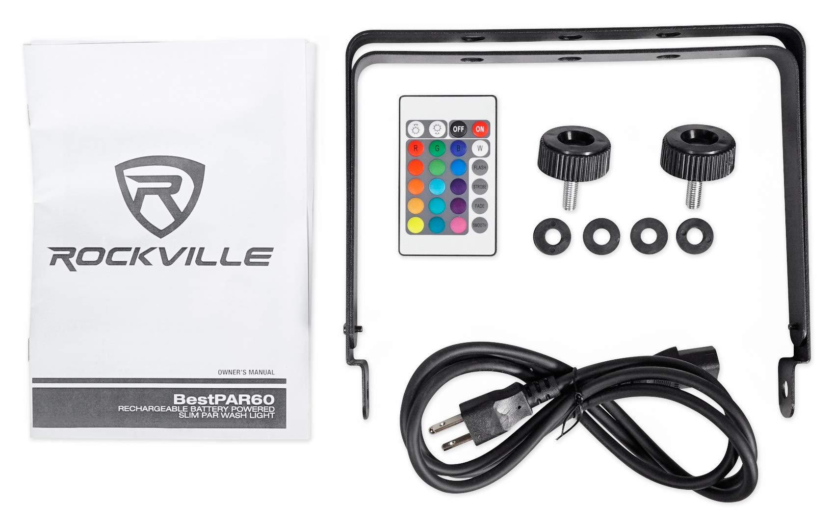 (12) Rockville BEST PAR 60 Battery Wash Lights Wireless DMX+384 Ch. Controller