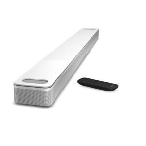 Smart Ultra Dolby Atmos Soundbar, White, Bundle with Bass Module 700 and 2X Surround Speakers 700 + H&A Brand 10' HDMI Cable