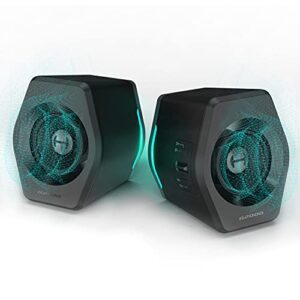 edifier g2000 32w pc gaming computer speakers for laptop mac desktop computer woofer speakers bluetooth usb 3.5mm aux inputs rgb lights multimedia speakers black