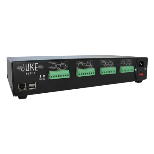 Juke-8: 8 Zone Multi-Room Amplifier | Stream Wirelessly via Airplay 2, Spotify Connect, Bluetooth, DLNA | App Controlled Audio System